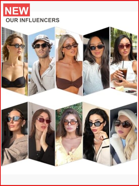 Retro Polarized Hexagon Sunglasses UV400 Rectangle Shades Unisex main image 7